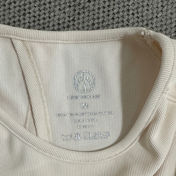 Cream Ribbed Tank Top - Picture 2 of 3